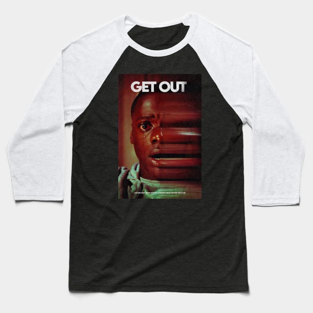 Get Out Baseball T-Shirt by Paskwaleeno